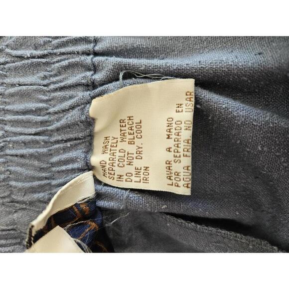 Vintage Silk Exchange Large blue raw silk pleated shorts - Picture 4 of 4